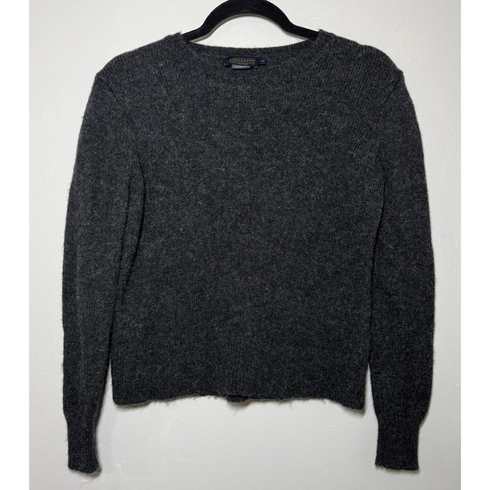 Pendleton Shetland Wool Sweater Women's Size XS Gray Crewneck Pullover Knit